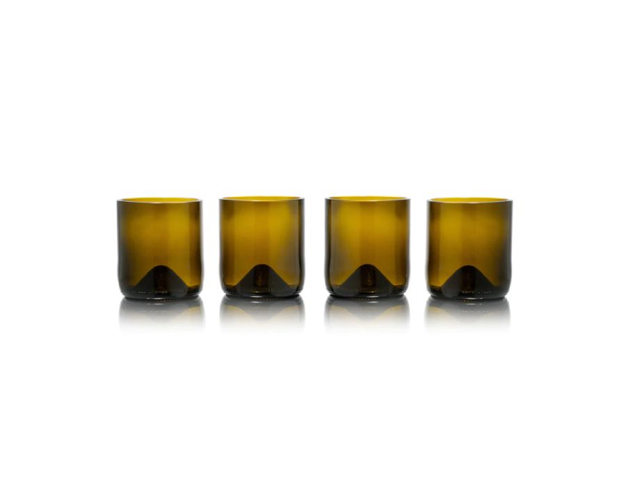 Rebottled Glazen - 4-pack olive