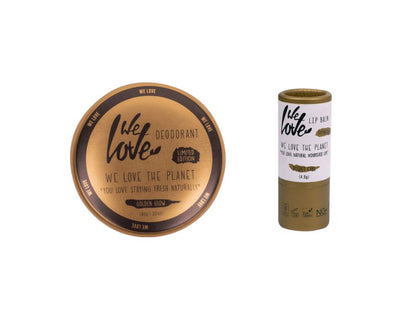 Cadeauset Golden Glow Deo & Golden Care Lipbalm